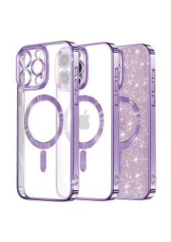 Husa pentru iPhone 13 Pro Max - Techsuit Luxury Glitter MagSafe - Light Purple