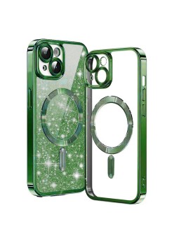 Husa pentru iPhone 14 - Techsuit Luxury Glitter MagSafe - Deep Green