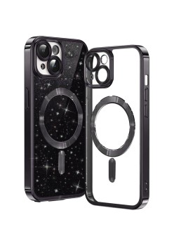 Husa pentru iPhone 14 Plus - Techsuit Luxury Glitter MagSafe - Black