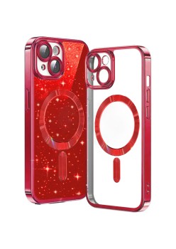 Husa pentru iPhone 14 Plus - Techsuit Luxury Glitter MagSafe - Red