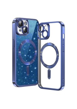 Husa pentru iPhone 14 Plus - Techsuit Luxury Glitter MagSafe - Deep Blue