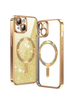 Husa pentru iPhone 14 Plus - Techsuit Luxury Glitter MagSafe - Gold