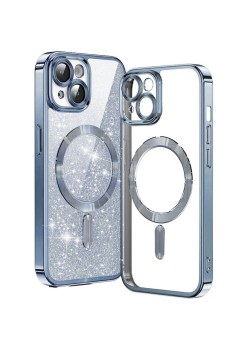 Husa pentru iPhone 14 Plus - Techsuit Luxury Glitter MagSafe - Light Blue