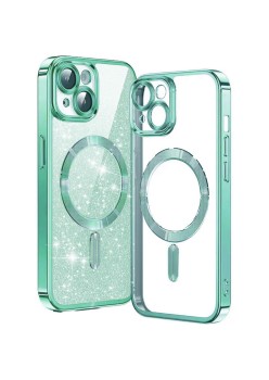 Husa pentru iPhone 14 Plus - Techsuit Luxury Glitter MagSafe - Light Green