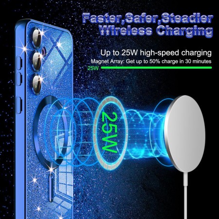 Husa pentru iPhone 14 Plus - Techsuit Luxury Glitter MagSafe - Light Green