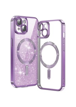 Husa pentru iPhone 14 Plus - Techsuit Luxury Glitter MagSafe - Light Purple