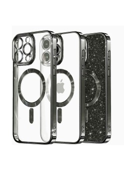 Husa pentru iPhone 14 Pro - Techsuit Luxury Glitter MagSafe - Black