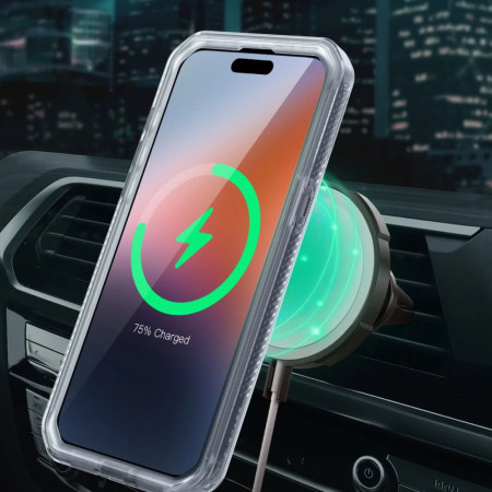 Husa pentru iPhone 15 Pro, Unicorn Beetle Pro, Supcase, Protecție Antișoc, MagSafe, Clear