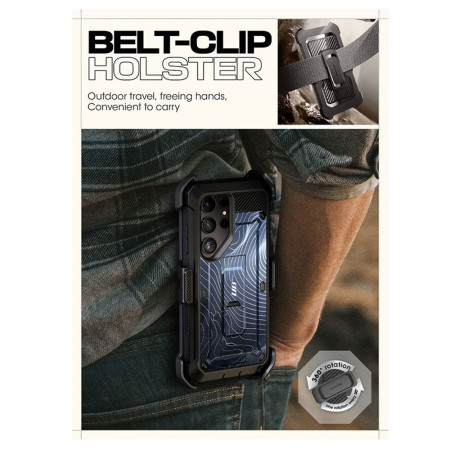 Husa pentru Samsung Galaxy S24 Ultra, Unicorn Beetle Pro, Supcase, Protecție Antișoc, Bumper, Blue Ripple