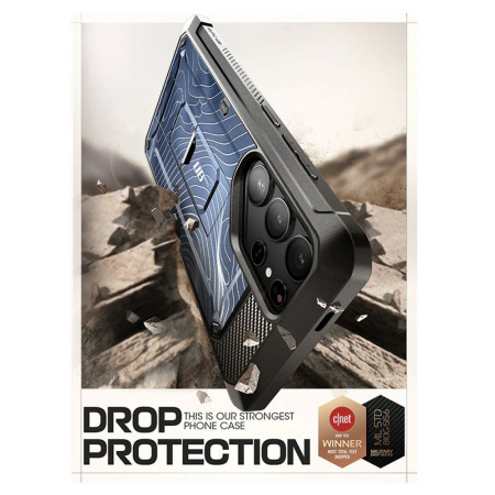 Husa pentru Samsung Galaxy S24 Ultra, Unicorn Beetle Pro, Supcase, Protecție Antișoc, Bumper, Blue Ripple