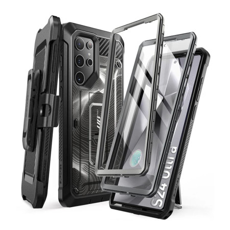 Husa pentru Samsung Galaxy S24 Ultra, Unicorn Beetle Pro, Supcase, Protecție Antișoc, Bumper, Black Ripple