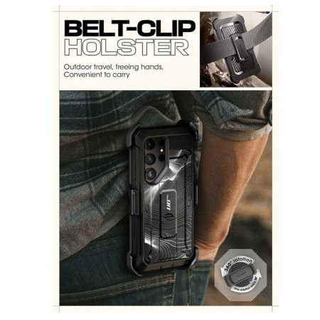 Husa pentru Samsung Galaxy S24 Ultra, Unicorn Beetle Pro, Supcase, Protecție Antișoc, Bumper, Black Ripple