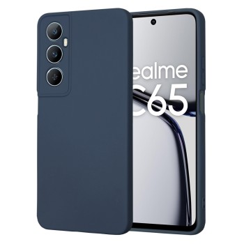 Husa Premium din Silicon pentru Realme C65 - SoftFlex, Microfibra, Navy Blue