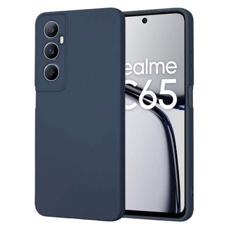 Husa Premium din Silicon pentru Realme C65 - SoftFlex, Microfibra, Navy Blue