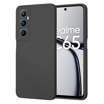 Husa Premium din Silicon pentru Realme C65 - SoftFlex, Microfibra, Black