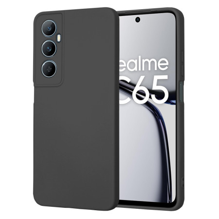 Husa Premium din Silicon pentru Realme C65 - SoftFlex, Microfibra, Black