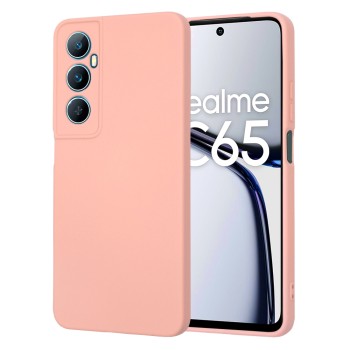 Husa Premium din Silicon pentru Realme C65 - SoftFlex, Microfibra, Chalk Pink