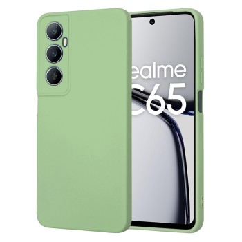 Husa Premium din Silicon pentru Realme C65 - SoftFlex, Microfibra, Mint Green