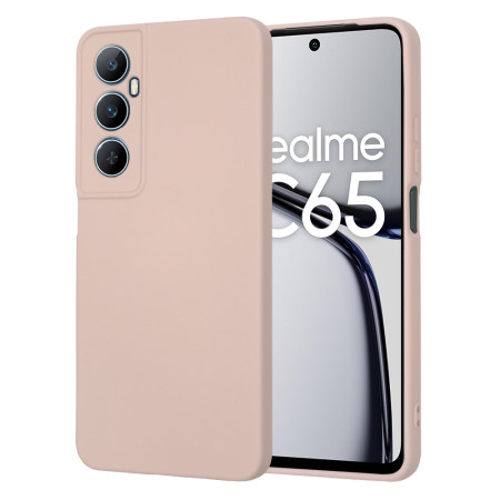 Husa Premium din Silicon pentru Realme C65 - SoftFlex, Microfibra, Pink Sand
