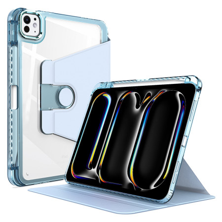 Husa tableta pentru iPad Pro 11 (2024), Crystal Book, Bumper rigid, Bleu