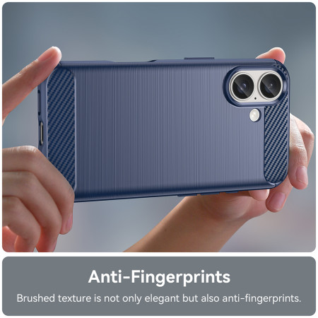 Husa Carbon pentru iPhone 16, Tech Protects Anti-Soc, Blue