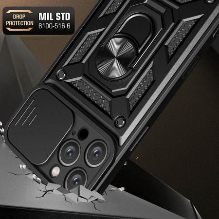 Husa pentru iPhone 16 Pro Max, Slide si Snap, CamShield,  Black