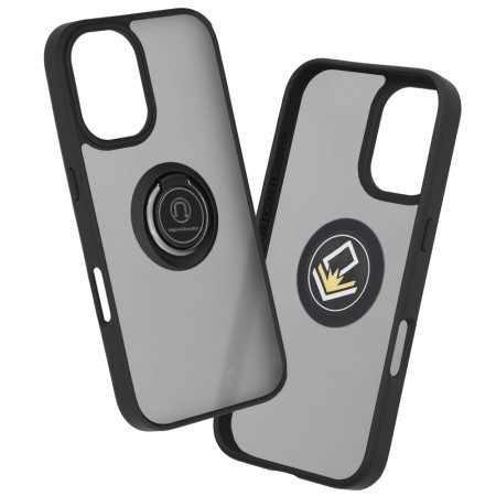 Husa pentru iPhone 16 - Magnet Auto și Inel Rotativ - Protectie Premium, Negru
