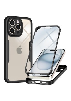 Husa pentru iPhone 16 Pro + Folie - Techsuit ColorVerse 360 Series - Black
