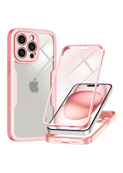 Husa pentru iPhone 16 Pro + Folie - Techsuit ColorVerse 360 Series - Pink