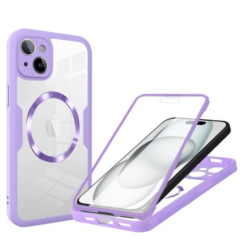 Husa pentru iPhone 15 cu Folie, ColorVerse 360 MagSafe, Purple