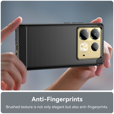 Husa Carbon pentru Infinix Note 40, Tech Protects Anti-Soc, Black