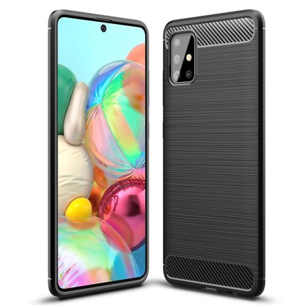 Husa pentru Samsung Galaxy A71 5G - Techsuit Carbon Silicone - Black
