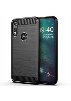 Husa pentru Motorola Moto E6i / Moto E6s (2020) - Techsuit Carbon Silicone - Black