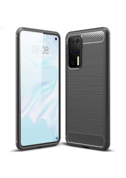 Husa pentru Huawei P40 Pro Plus - Techsuit Carbon Silicone - Black