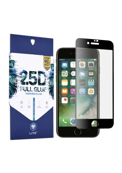 Folie pentru iPhone 7 / iPhone 8 / iPhone SE 2, SE 2020 / iPhone SE 3, SE 2022 - Lito 2.5D FullGlue Glass - Black
