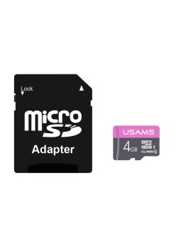 Card de Memorie TF 4GB + Adaptor - Usams High Speed (US-ZB115) - Black