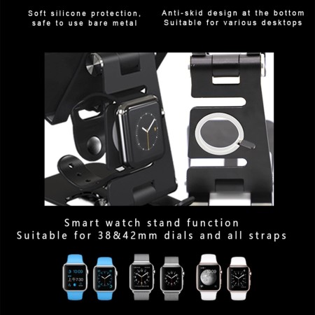 Suport Birou Telefon - Techsuit Adjustable Tablet / Watch Aluminium Stand (RX-2010) - Black