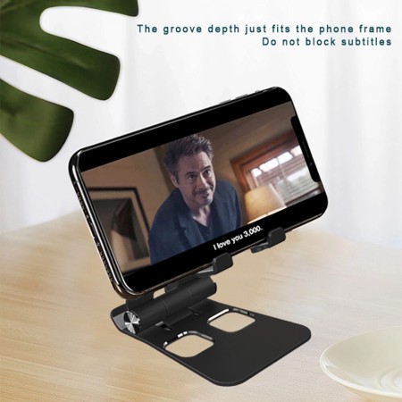 Suport Birou Telefon - Techsuit Adjustable Tablet / Watch Aluminium Stand (RX-2010) - Black