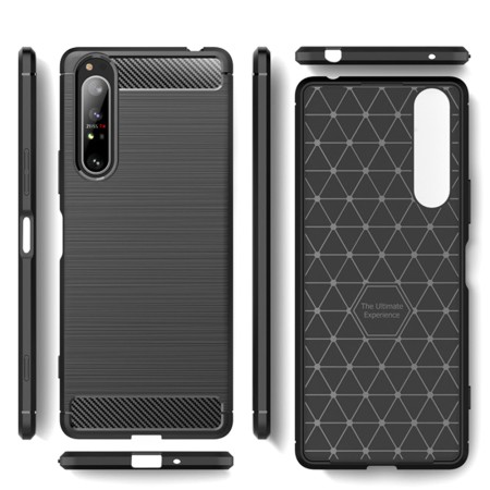 Husa pentru Sony Xperia 5 II - Techsuit Carbon Silicone - Black