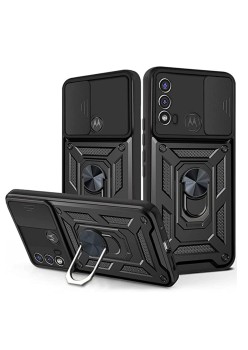 Husa pentru Motorola Moto E20 / E30 / E40 - Techsuit CamShield Series - Black