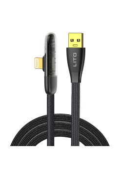 Cablu de Date cu Mufe USB, Lightning, 1m - Lito (LD11) - Black