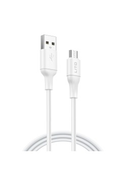 Cablu de Date cu Mufe USB, Micro-USB, 1m - Lito (LD06) - White