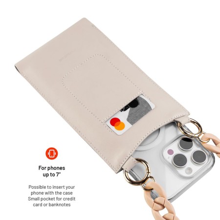 Husa pentru telefon 7" - Fixed Universal Shoulder Bag Venezia Leather (FIXVEN-CR) - Cream