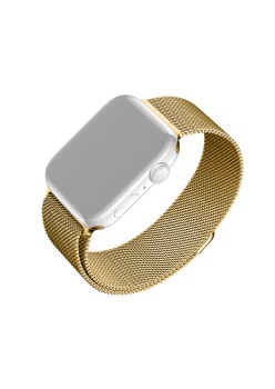 Curea pentru Apple Watch 1/2/3/4/5/6/7/8/9/10/SE/SE 2 (38/40/41/42mm) - Fixed Mesh Strap - Gold