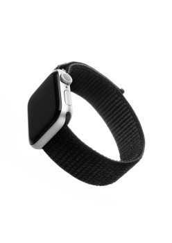 Curea pentru Apple Watch 1/2/3/4/5/6/7/8/9/10/SE/SE 2/Ultra/Ultra 2 (42/44/45/46/49mm) - Fixed Nylon Strap - Black
