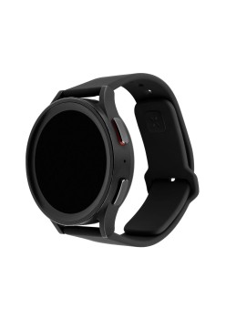 Curea pentru Samsung Galaxy Watch 4/5/Active 2, Huawei Watch GT 3 (42mm)/GT 3 Pro (43mm) - Fixed Silicone Sporty Strap Set - Black