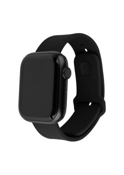 Curea pentru Apple Watch 1/2/3/4/5/6/7/8/9/10/SE/SE 2/Ultra/Ultra 2 (42/44/45/46/49mm) - Fixed Silicone Sporty Strap Set - Black