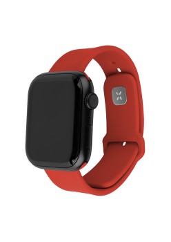 Curea pentru Apple Watch 1/2/3/4/5/6/7/8/9/10/SE/SE 2/Ultra/Ultra 2 (42/44/45/46/49mm) - Fixed Silicone Sporty Strap Set - Red