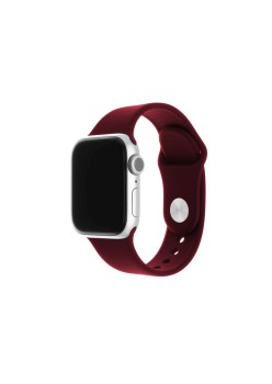 Curea pentru Apple Watch 1/2/3/4/5/6/7/8/9/10/SE/SE 2/Ultra/Ultra 2 (42/44/45/46/49mm) - Fixed Silicone Sporty Strap Set - Burgundy