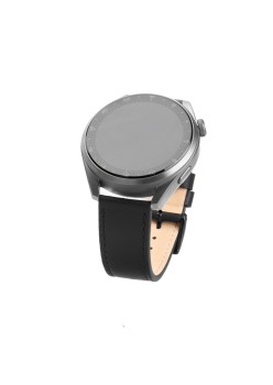 Curea pentru Samsung Galaxy Watch 4/5/Active 2, Huawei Watch GT 3 (42mm)/GT 3 Pro (43mm) - Fixed Leather Strap - Black